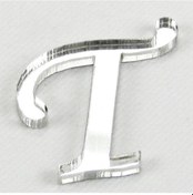 Resim Pleksi Ayna T Harfi Gümüş Renk 3 Cm 