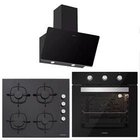 Resim Siyah Cam Ankastre Set (BO6503B01 - CS5335B01 - 3457 Soho 60) 