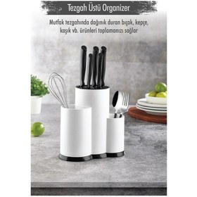 Resim Tezgah Üstü Beyaz Kaşıklık & Bıçaklık & Kepçelik & Organizer Çok Renkli 