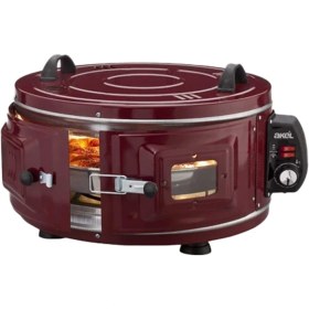 Resim Go İthalat Gross Yuvarlak Davul Fırın 1300W Ayarlanabilir Termostat 50°C-320°C 53CM Alüminyum Tepsi Ön Gözetleme Camı AF-008B 