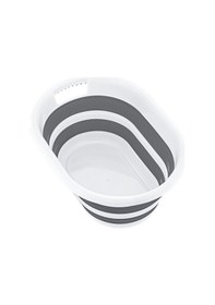 Resim Katlanır Çamaşır Sepeti Gri&Beyaz 