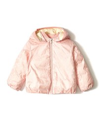 Resim Pembe Kapüşonlu Unisex Bebek Mont 