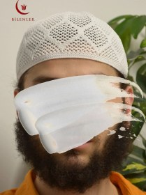Resim Erkek Örme Takke Hac Ve Umre İçin İdeal Nefes Alabilir Standart Beden Takke Beyaz 