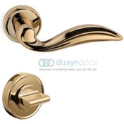 Resim Diana Rozetli Kapı Kolu Parlak Altın - Wc 