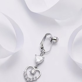 Resim Kadınlar için günlük giyim için uygun, modaya uygun kübik zirkonya kalp şeklindeki dekoratif deliksiz karın halkası 