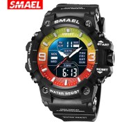 Resim Hanyang Kırmızı Yeşil Samel Yeni 8049 Izle Erkek Saatleri 50 M Su Geçirmez LED Dijital Ekran Çalar Saat Ordu Askeri Spor Kronograf Izle Erkekler Için (Yurt Dışından) 