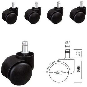 Resim Fullreyon 5 Adet Dönerli Tekerlek Ofis Ve Bilgisayar Koltuğu Tekeri 