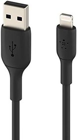 Resim Belkin Lightning Kablosu, iPhone 15, 14, 13, 12, SE, 11, XS, XR, X,8, iPad, Airpods Pro uyumlu Boost Charge Lightning, USB Kablosu, Şarj Kablosu, 2m, Siyah, CAA001bt2MBK 