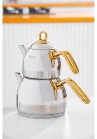 Resim Acar Rosa 16 Parça Paslanmaz Çelik Tencere Seti - Gold Silver/gold 