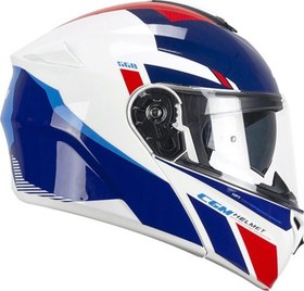 Resim CGM 568S BER SPORT ÇENE AÇILIR MOTOSİKLET KASKI MAVİ-BEYAZ / M 