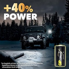 Resim Gp Batteries Gpcr123A Dl123A/Cr123A Boy Lityum Pil, 3 Volt, Tekli Kart 