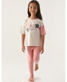 Resim U.s. Polo Assn.1809 Lisanslı Rose Bej Kız Çocuk Pijama Takımı Bej 