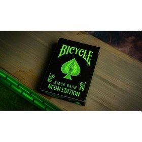 Resim Bicycle Neon Rider Back Green-glo Deck Premium Oyun Kağıdı İskambil Kartları Destesi 