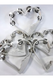 Resim Hobigram Beyaz Kalp Desenli Kına Gecesi Zilli Tef 1 Adet – Kına Eğlence Aksesuarı, Şık Tasarım – Kına Eğlenc 