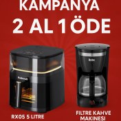 Resim Robx Robwell Rxo5 Son Teknoloji Otomatik Buhar Püskürtmeli Airfryer 10 Renkli Işıklı Menü 