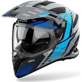 Resim Airoh Bandit Spicy Blue Gloss Kask Mavi - Gri 