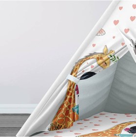 Resim instababyrooms Çocuk Oyun Çadırı Kız ve Zürafa Dijital Baskılı 