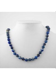 Resim Safnaturel Lapis Lazuli 8 Mm Düğümlü Doğal Taş Kolye 