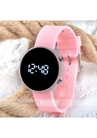 Resim Led Watch Toz Pembe Renk Dijital Bayan Yetişkin Kız Çocuk Kol Silikon Saati St-303560 