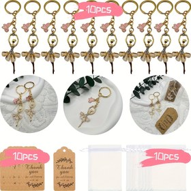 Resim 10 adet Elmas Bale Dansçıları ve Küçük Kelebek Anahtarlıkları, Sevimli Anahtarlıklar, 10 Anahtarlık, 10 Şeffaf Çanta ve 10 Kahverengi Kağıt Etiketi Dahil, Düğün, Doğum Günü, Ev Açılı, Gençler Duşu, Noel, Cadılar Bayramı, Paskalya, Hanukkah, Şükran Günü Hediyeleri İçin 