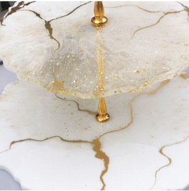 Resim Getshopmini Epoksi Silikon Kek Standı Yuvarlak Dalgalı Sunumluk Kalıbı 