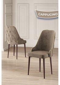 Resim Canisa Concept Krax Serisi, 1.sınıf Babyface Kumaş Mutfak Sandalyesi, Kahve Metal Ayak, 6 Adet Sandalye Sandalye Cappucino Ayaklar Kahve 