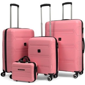 Resim Lucas Polipropilen Kırılmaz Valiz Seti, 4'lü Set - Pembe Pembe 