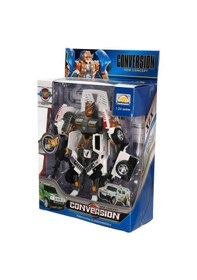 Resim 1:24 Sesli Ve Işıklı Dönüşebilen Robot 22 Cm Beyaz Hummer 