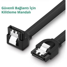 Resim Dora Shopping 40 cm Sata Data Kablo - 90 Derece - Metal Klip 