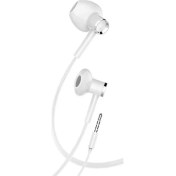 Resim Lucatech Şık Tasarımlı Yüksek Bass Kaliteli Kablolu Kulaklık 3.5 mm Jack Mikrofonlu Kablolu Beyaz Kulaklık 