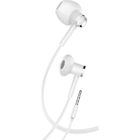 Resim Lucatech Şık Tasarımlı Yüksek Bass Kaliteli Kablolu Kulaklık 3.5 mm Jack Mikrofonlu Kablolu Beyaz Kulaklık 