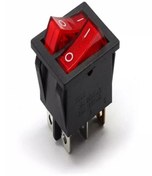 Resim İkili Kırmızı Işıklı Anahtar On-off 6p - 3 Adet 