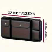 Resim Chuangyinshop Siyah Sun Visor Organizer Çok Cepli Gözlük Kart Ve Ehliyet Taşıma Çantası 