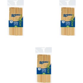 Resim Dolphin Bambu Ahşap Çöp Şiş - Boy : 15 Cm. / En : 3mm - 100 Adetlik 3 Paket 