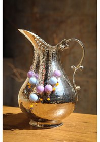 Resim Antepsepeti Bakır Gümüş Kaplama Boncuklu Sürahi 