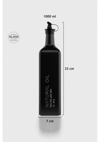 Resim Renga Urla Yazı Desenli 1000 Ml Cam Yağlık 152075 Mat Siyah Siyah 