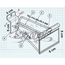 Resim 10 Adet 10 Cm Etiketli Kanallı Pano Kancası Koruma Kauçuklu Ekstra Güçlü Raf Askısı Raf Kancası Krom 