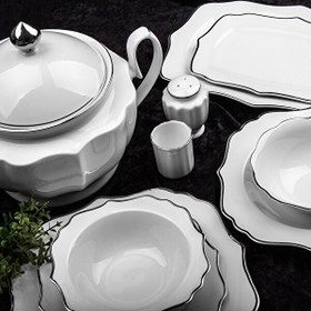Resim Aryıldız Silver Porselen 60 Parça Yemek Takımı 34001 