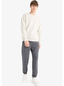 Resim Defacto Regular Fit Beli Bağcıklı Paçası Lastikli Cepli Basic Düz Jogger Eşofman Altı E9427ax25auar104 Antrasit 