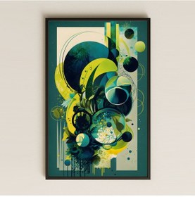 Resim Yeşil Tonlarda Doğa Soyutlamalı Şeffaf Pleksi Tablo 