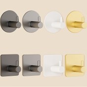 Resim 1 adet/4 adet Kolay Kurulum Paslanmaz Çelik Havlu Askısı, Delme Gerektirmeyen Duvara Monte Banyo ve Mutfak Havlu Askısı ve Ceket Askısı 