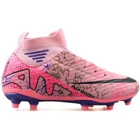 Resim Techsport Çocuk Çim Zemin Kramponu Fkrp-Pembe-Mor-Desenli Renkli Fkrp-Pembe-Mor-Desenli Renkli Çok Renkli 