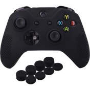 Resim Spibicyy Microsoft Xbox One x ve Xbox One S Denetleyicisi Için Çivili Silikon Kapak Kılıfı x 1 Pro Başparmak Sapları ile 8 Parça (Siyah) (Yurt Dışından) 