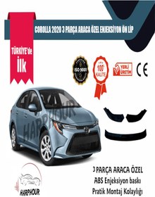 Resim Toyota Corolla Uyumlu 2020 Aksesuar PianoBlack 3 Parça Tampon Ek Ön Lip 