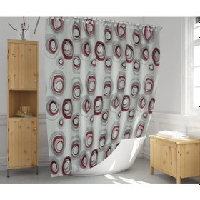 Resim Banyo Perdesi 1 x 110 x 200 Tek Kanat Duş Perdesi Halkalı Duşakabin Perdesi 4954 Karma Çok Renkli 