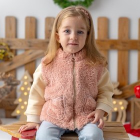 Resim Mama Yoyo Kışlık Peluş Yelek Pembe - Pembe / 2-3 Yaş 