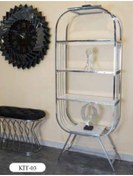 Resim Mim Gümüş Eyfel 4 Raflı Elips Kitaplık Gümüş 