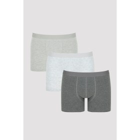 Resim Erkek Basic Gri 3'lü Boxer 