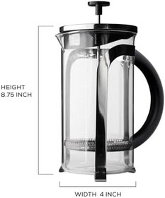 Resim aerolatte French Press mikro filtreli, paslanmaz çelik, borosilikat cam kahve demliği, 1000 ml 