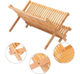 Resim YDGR Bambu Katlanabilir Tabaklık Bulaşıklık Bulaşık Sepeti Kurutmalık 